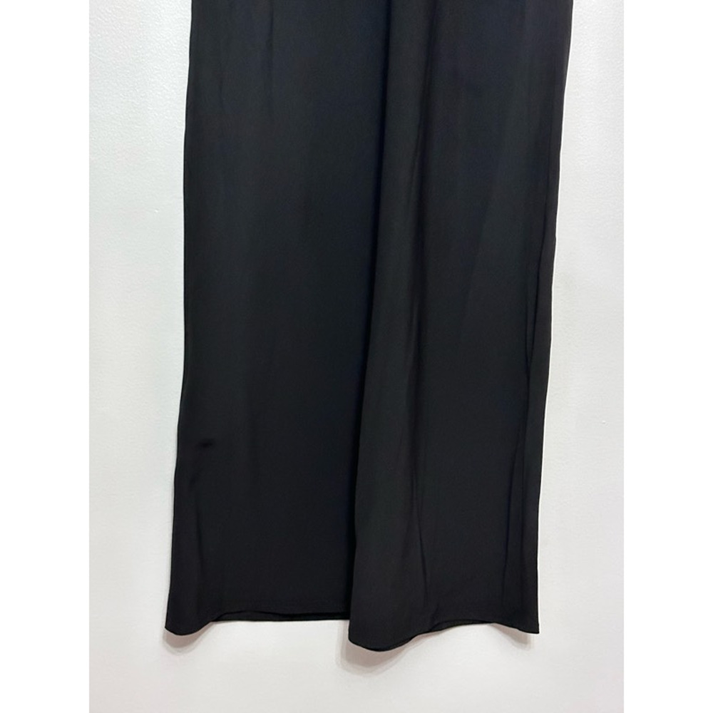 Allsaints Slip Dress Women's 00 Black Solid Knee Length V Neck Minimalist New - Picture 4 of 9